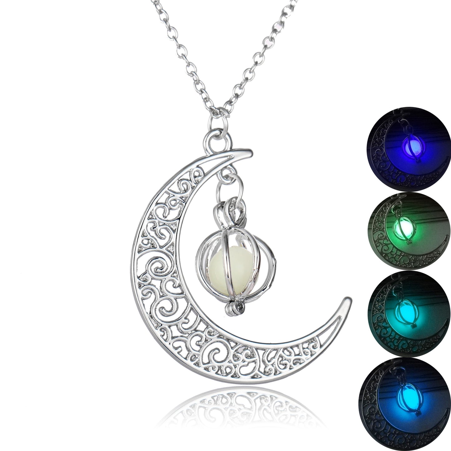 Illuminate Your Style with Fashion Moon: Natural Glowing Stone Healing Necklace - Perfect Women's Gift, Charismatic Luminous Pendant Jewelry